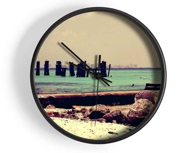 Old Harbour Clock - Wallart-Direct UK