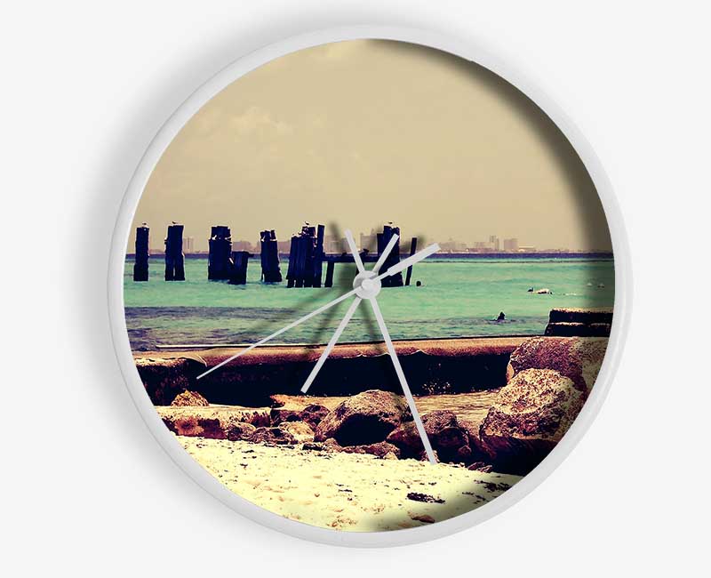 Old Harbour Clock - Wallart-Direct UK