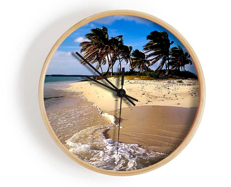 Palmtree Island Clock - Wallart-Direct UK