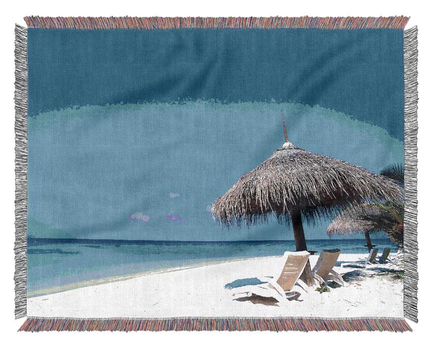 Lovers Sea Shore Beach Woven Blanket