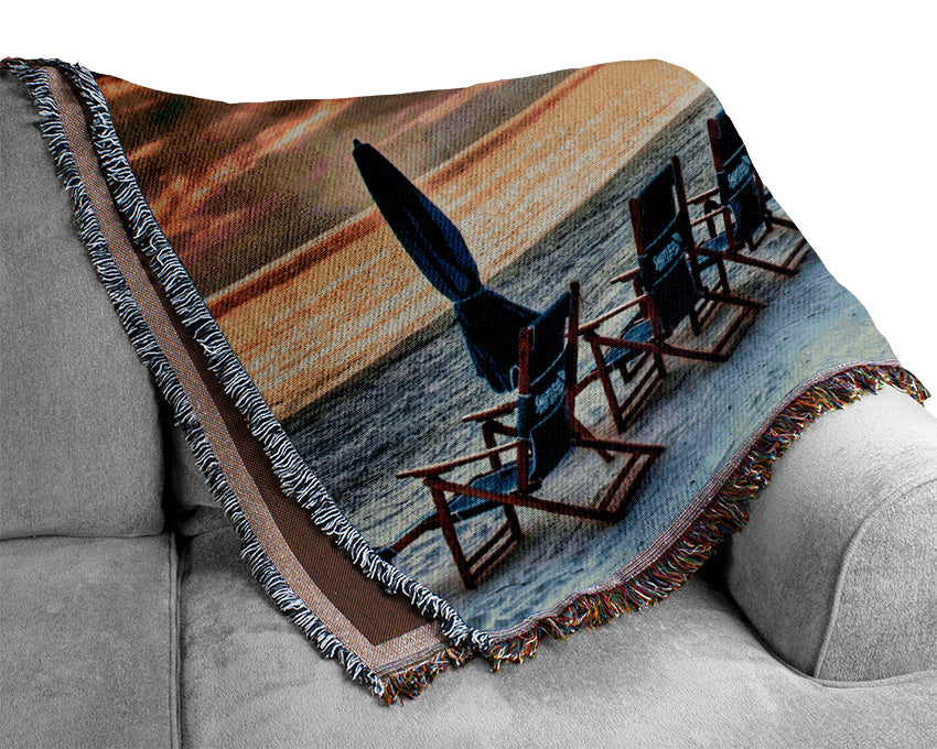 Seaside At Sunset Woven Blanket