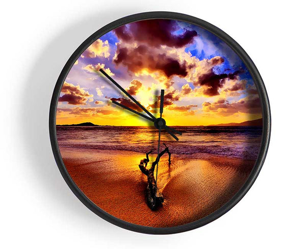 Stunning Ocean Driftwood Clock - Wallart-Direct UK