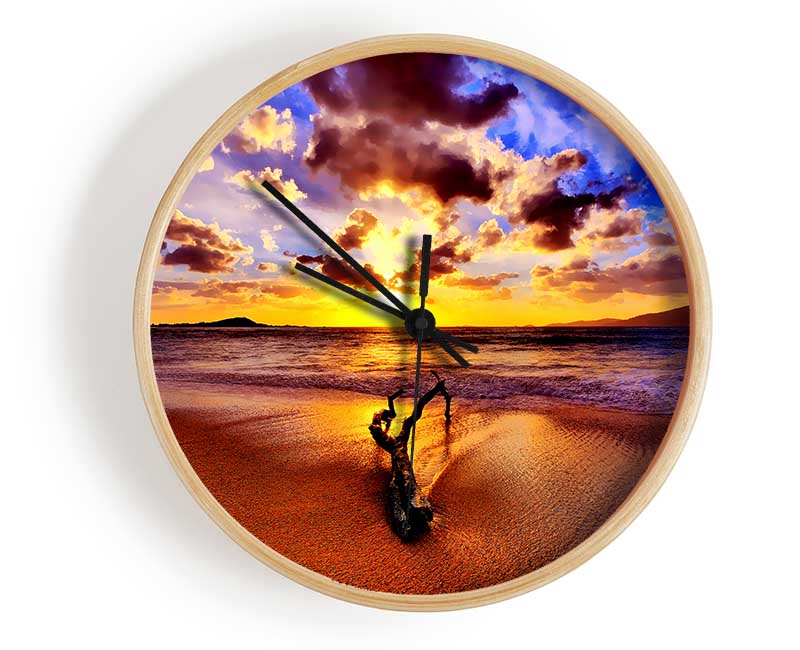 Stunning Ocean Driftwood Clock - Wallart-Direct UK