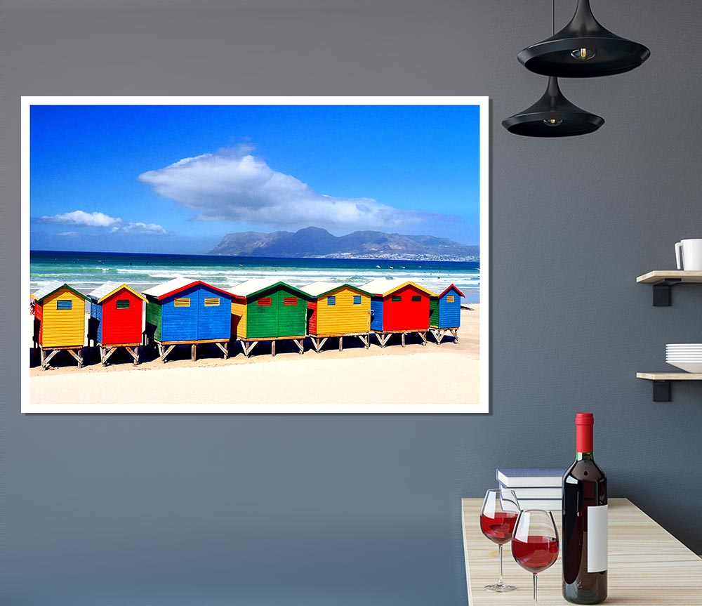 Beach Huts 2 Print Poster Wall Art