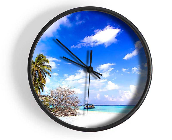 Pull Up On The Beach Side Clock - Wallart-Direct UK