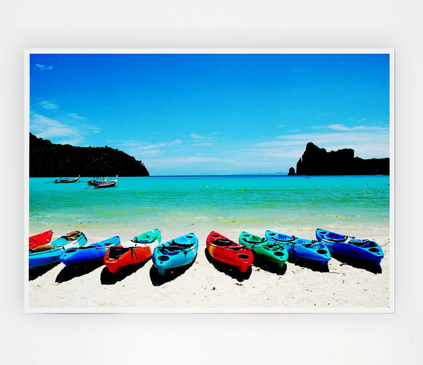 Boat Paradise Print Poster Wall Art