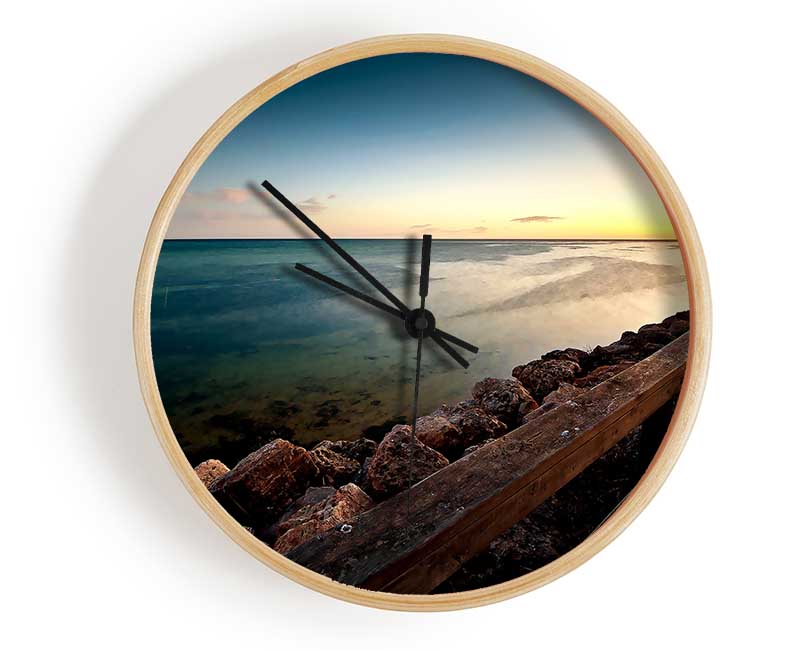 Clam Beach Clock - Wallart-Direct UK