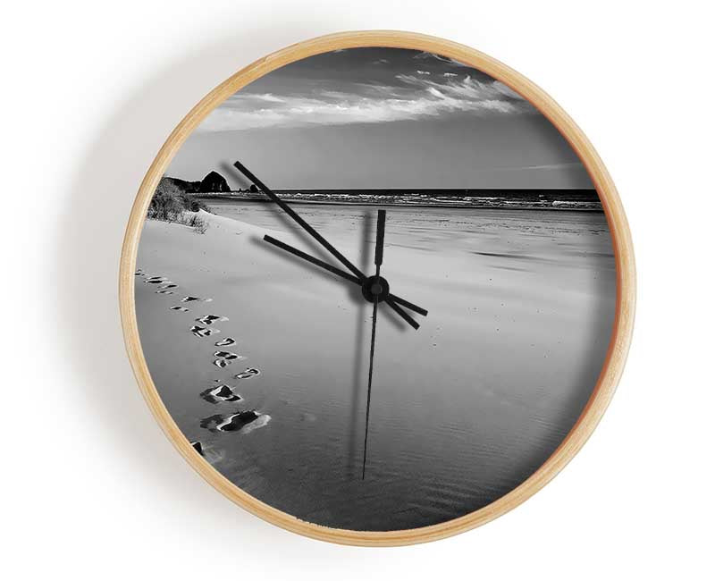 Footprints B n W Clock - Wallart-Direct UK