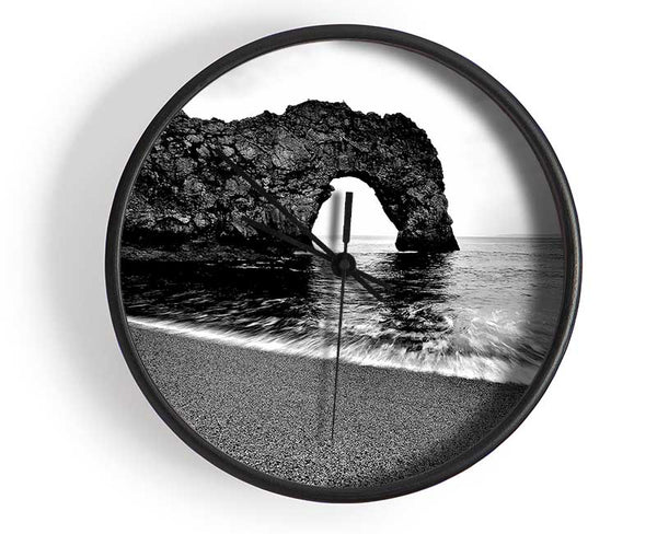 Gateway To The Ocean B n W Clock - Wallart-Direct UK