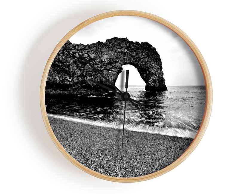 Gateway To The Ocean B n W Clock - Wallart-Direct UK