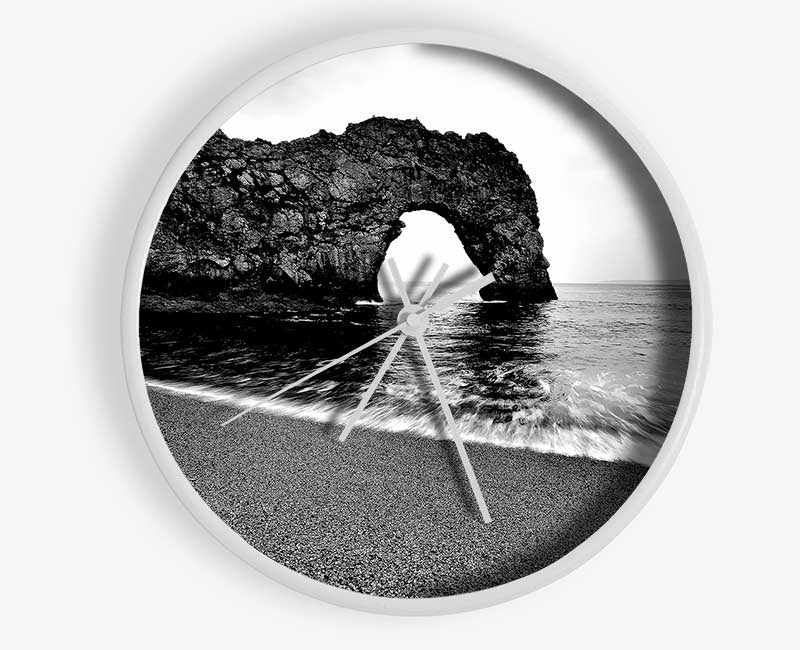 Gateway To The Ocean B n W Clock - Wallart-Direct UK