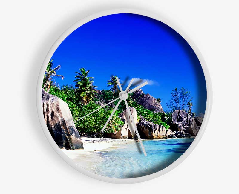 Paradise Island Rocks Clock - Wallart-Direct UK