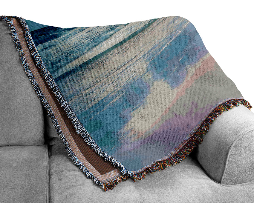 Surreal Ocean Shore Woven Blanket