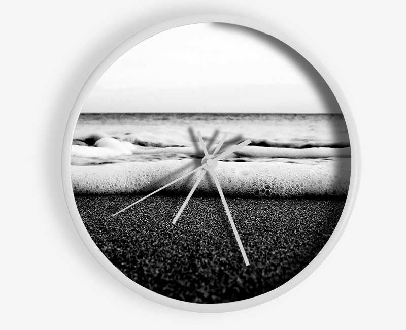 The Ebb Of The Ocean B n W Clock - Wallart-Direct UK