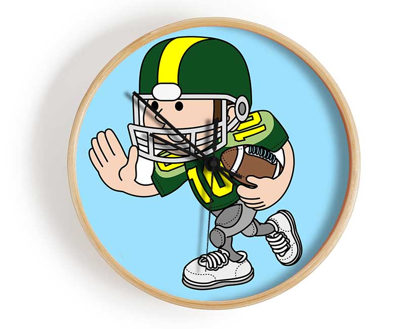 American Football Sport Player Baby Blue Clock - Wallart-Direct UK