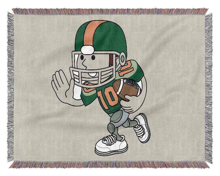 American Football Sport Player Lilac Woven Blanket