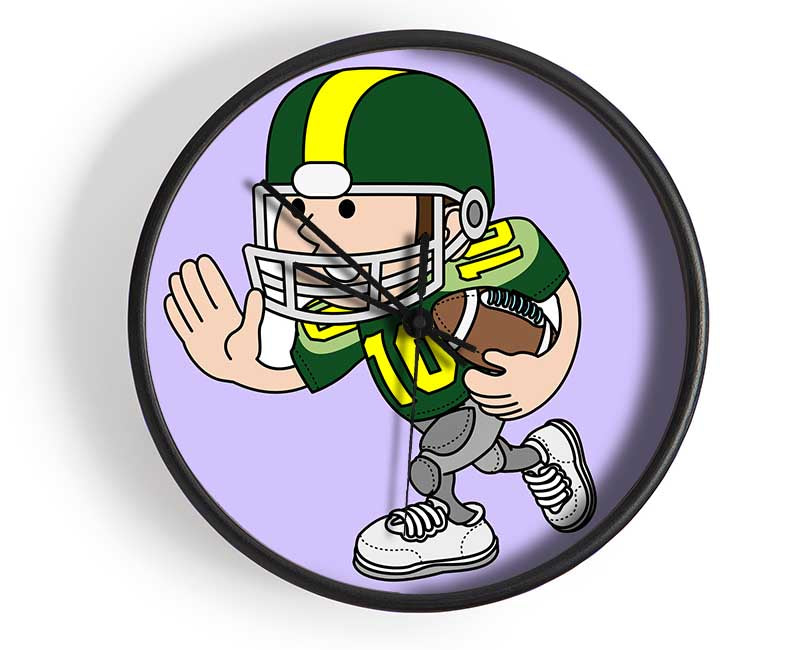 American Football Sport Player Lilac Clock - Wallart-Direct UK