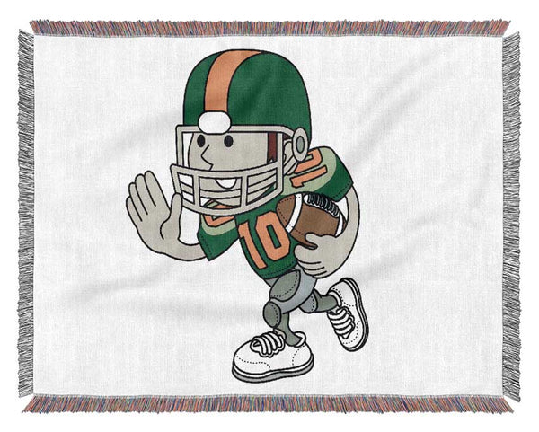 American Football Sport Player White Woven Blanket