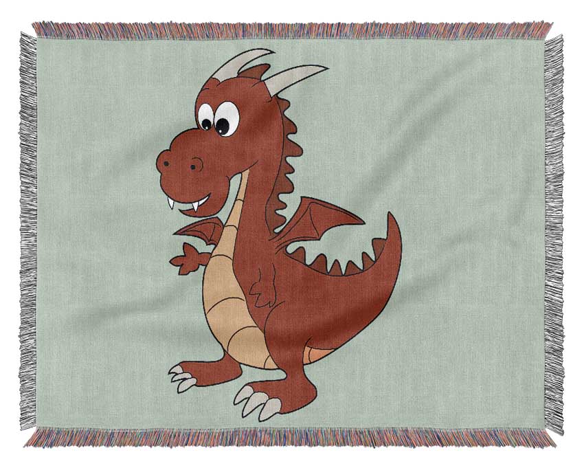 Big Dragon Baby Blue Woven Blanket