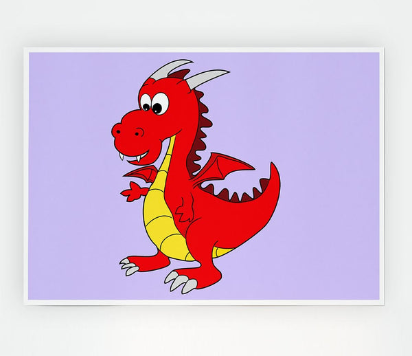 Big Dragon Lilac Print Poster Wall Art