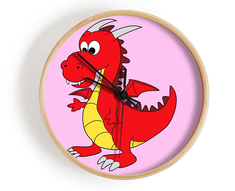 Big Dragon Pink Clock - Wallart-Direct UK