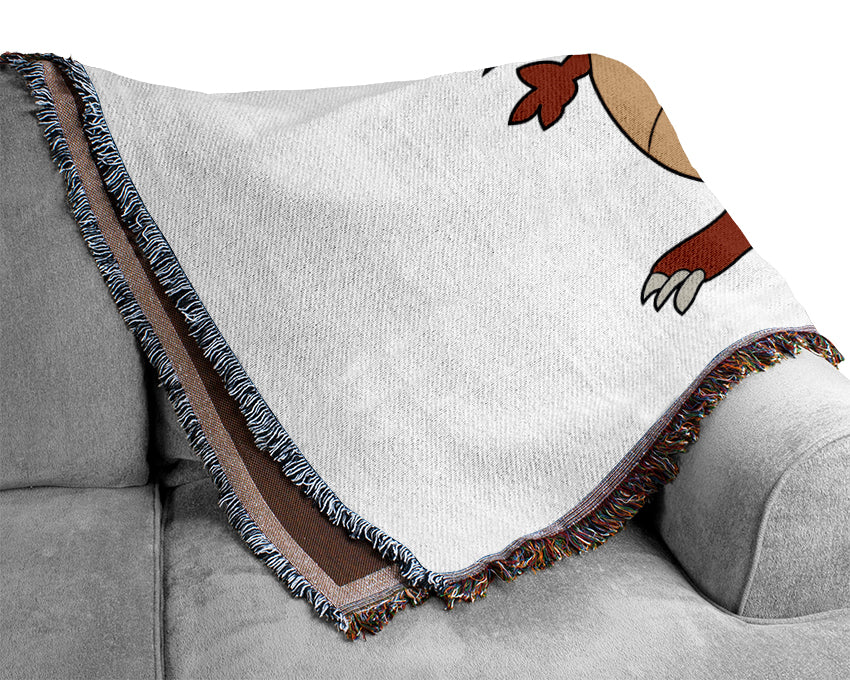 Big Dragon White Woven Blanket