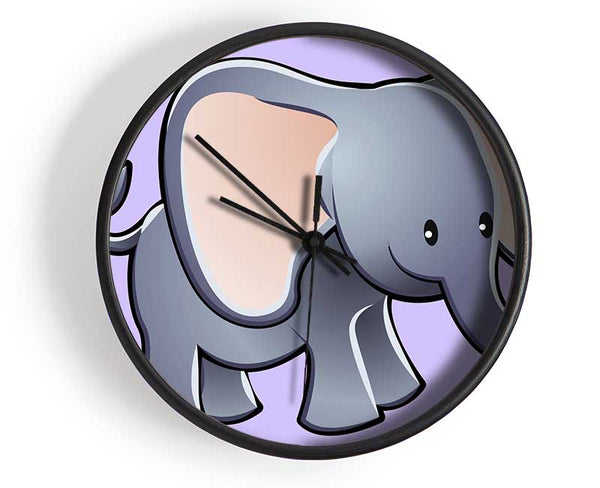 Big Eared Elephant Lilac Clock - Wallart-Direct UK