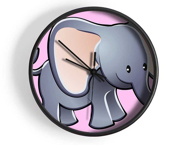 Big Eared Elephant Pink Clock - Wallart-Direct UK