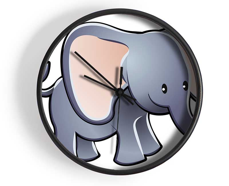 Big Eared Elephant White Clock - Wallart-Direct UK