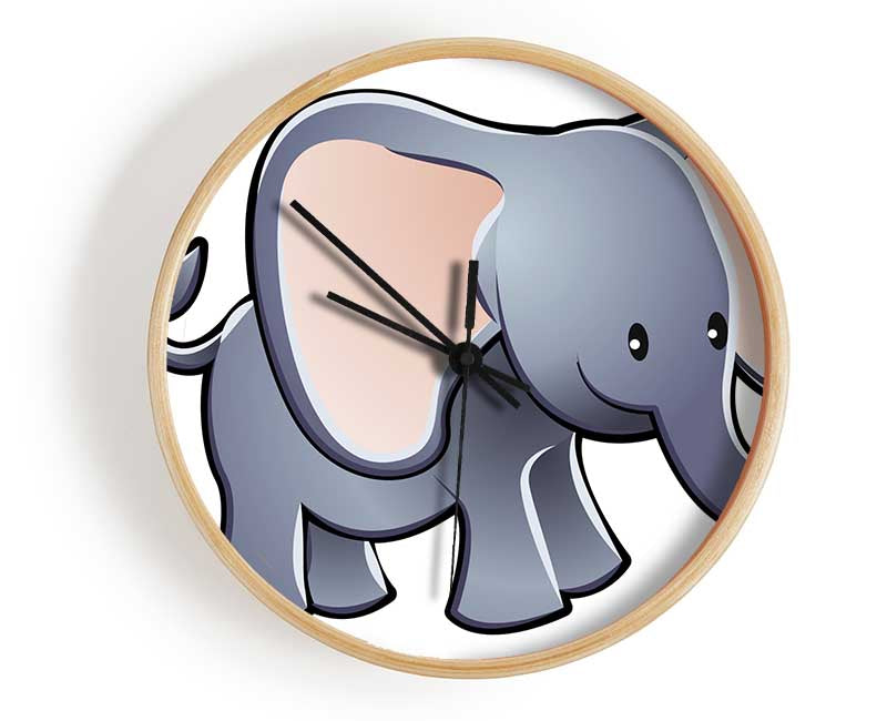 Big Eared Elephant White Clock - Wallart-Direct UK