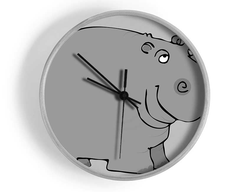 Big Fat Hippo Lilac Clock - Wallart-Direct UK