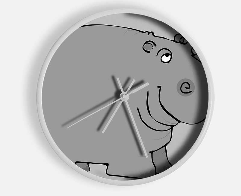 Big Fat Hippo Lilac Clock - Wallart-Direct UK