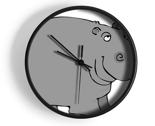 Big Fat Hippo White Clock - Wallart-Direct UK