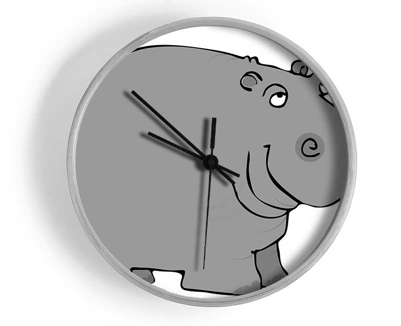 Big Fat Hippo White Clock - Wallart-Direct UK