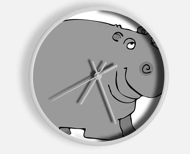 Big Fat Hippo White Clock - Wallart-Direct UK