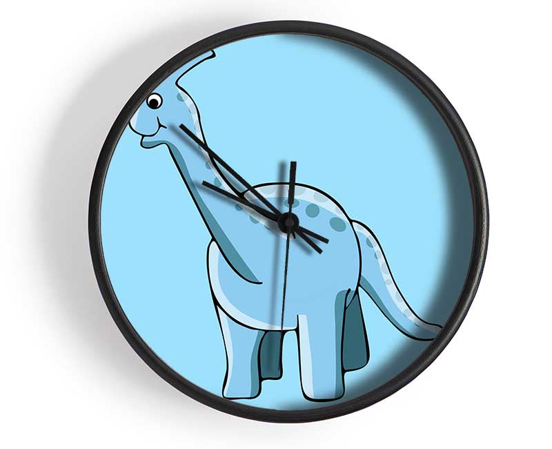 Big Funny Dinosaur Baby Blue Clock - Wallart-Direct UK