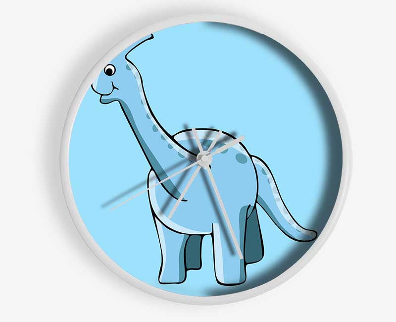 Big Funny Dinosaur Baby Blue Clock - Wallart-Direct UK