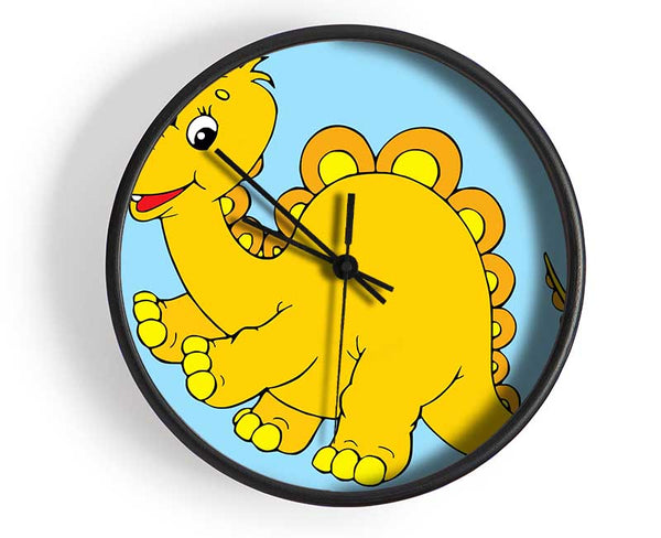 Big Happy Dinosaur Baby Blue Clock - Wallart-Direct UK