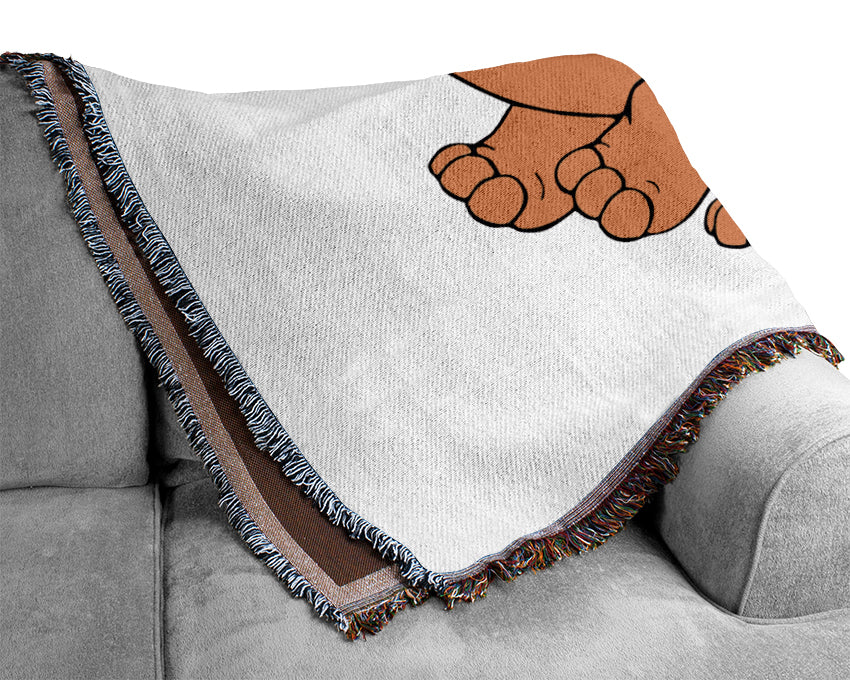 Big Happy Dinosaur Pink Woven Blanket