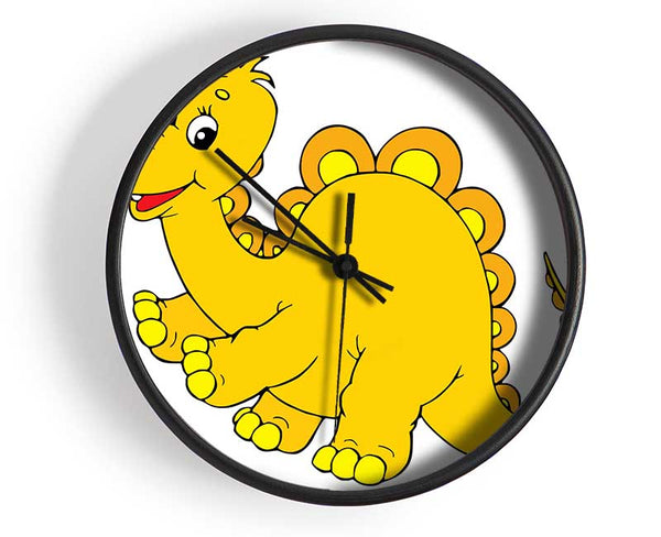 Big Happy Dinosaur White Clock - Wallart-Direct UK