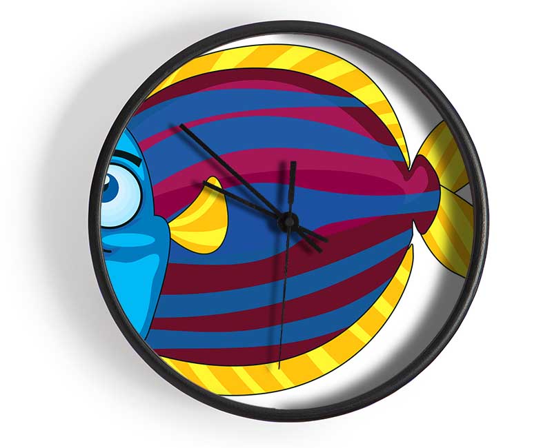 Big Happy Fish White Clock - Wallart-Direct UK