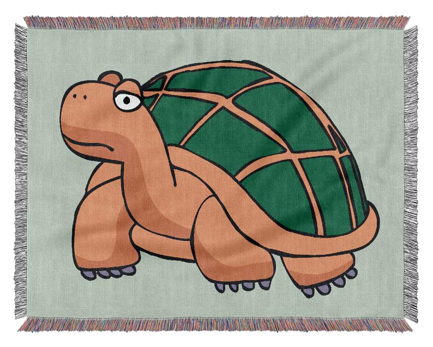 Big Turtle Baby Blue Woven Blanket