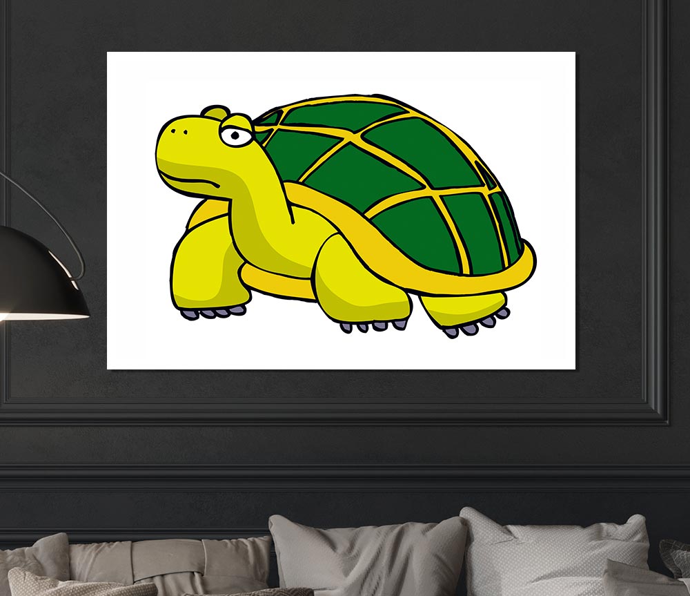 Big Turtle White Print Poster Wall Art