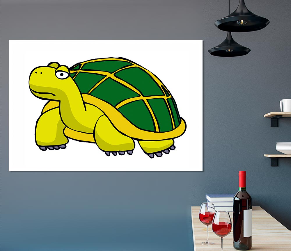 Big Turtle White Print Poster Wall Art