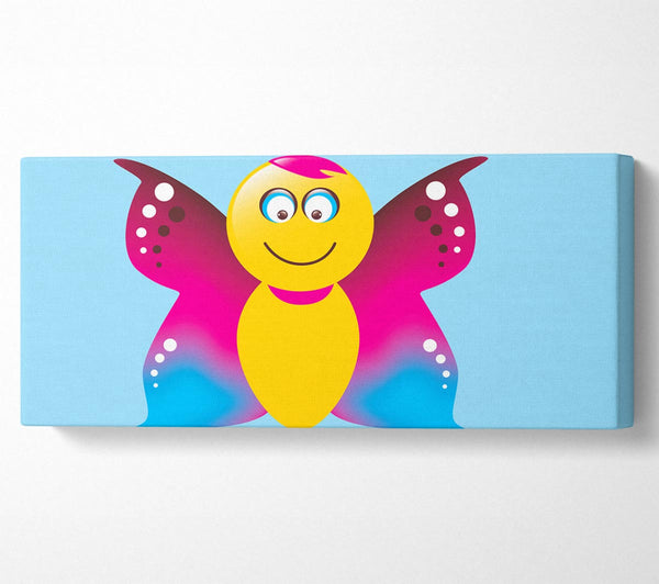 Butterfly Cartoon Face Baby Blue