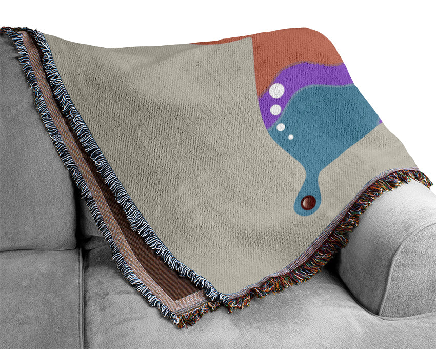 Butterfly Cartoon Face Lilac Woven Blanket