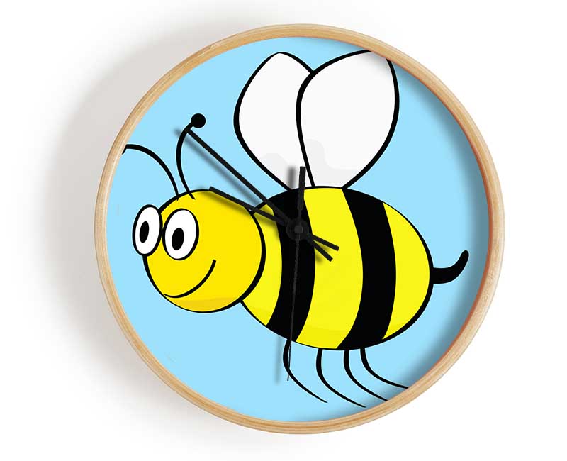 Buzzing Bee Baby Blue Clock - Wallart-Direct UK