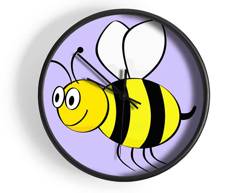 Buzzing Bee Lilac Clock - Wallart-Direct UK