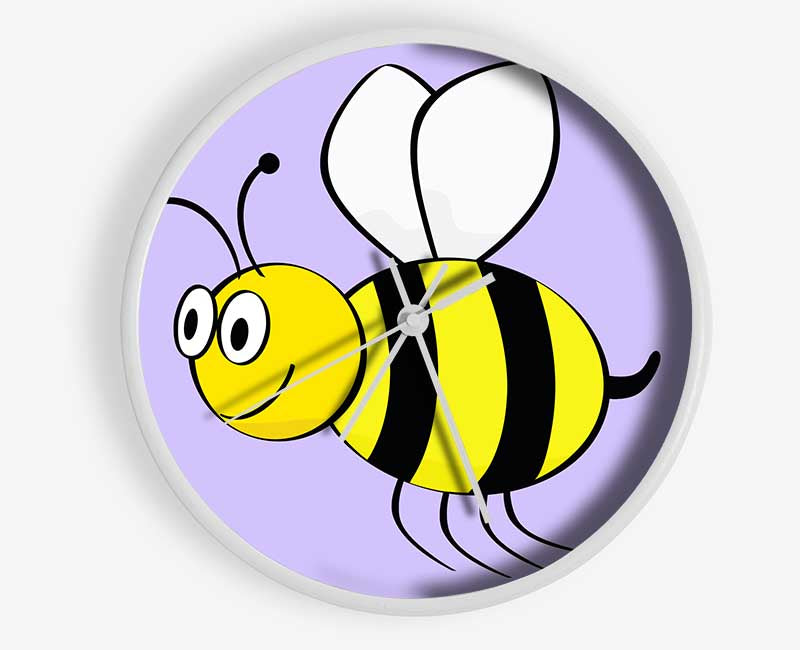 Buzzing Bee Lilac Clock - Wallart-Direct UK