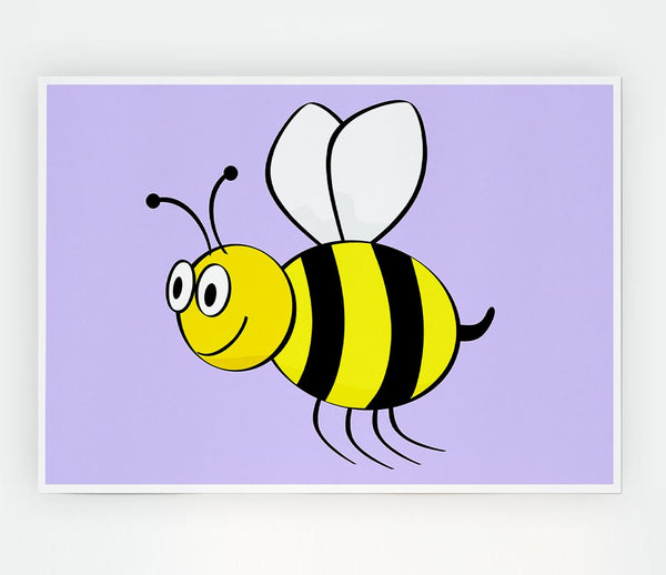 Buzzing Bee Lilac Print Poster Wall Art